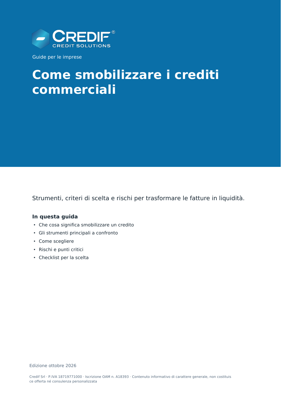 Copertina della guida: Come smobilizzare i crediti commerciali